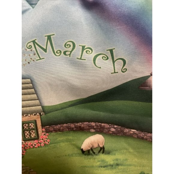 WILLABEE AND WARD TOTE/PURSE MARCH Quilt Sequin Rainbow Clover Sheep Flowers - Picture 4 of 12